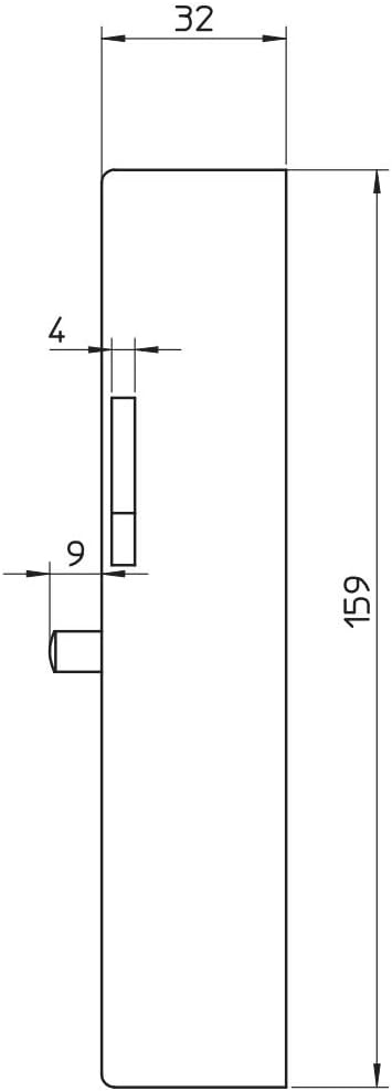 NEMEF Nemef 1846/05 Garagentorschloss, geschlossene Seite, 9 mm, Kastenhöhe 32 mm