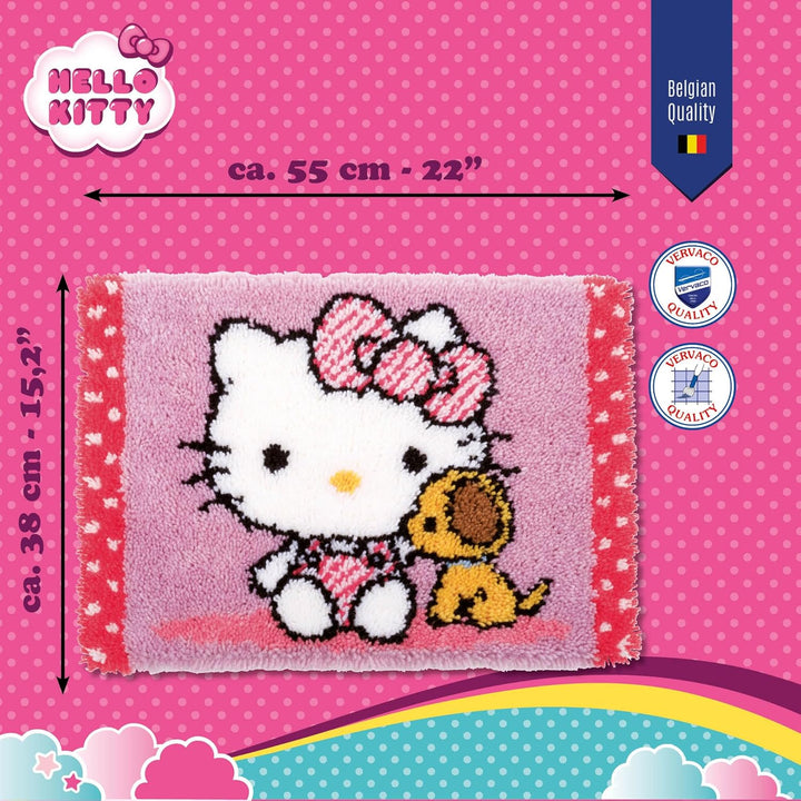 Vervaco Knüpfpackung zum Fertigen eines Knüpfteppichs, Baumwolle, weiss, 55 x 38 x 0,3 cm, 55 x 38 x