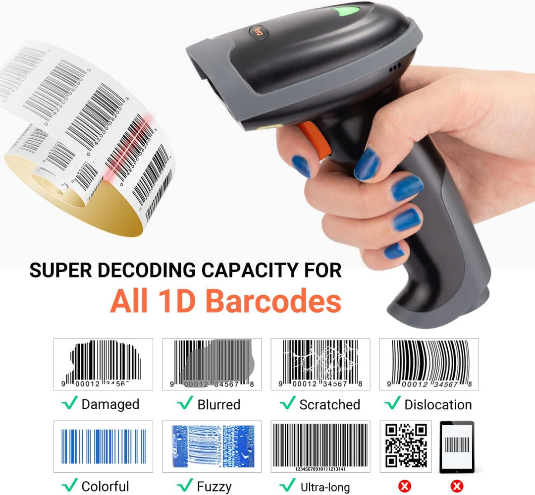 Tera Pro-Serie Extreme Leistung Barcode-Scanner 1D Kabellos Laser, 2.4G Wireless & Bluetooth Schnell