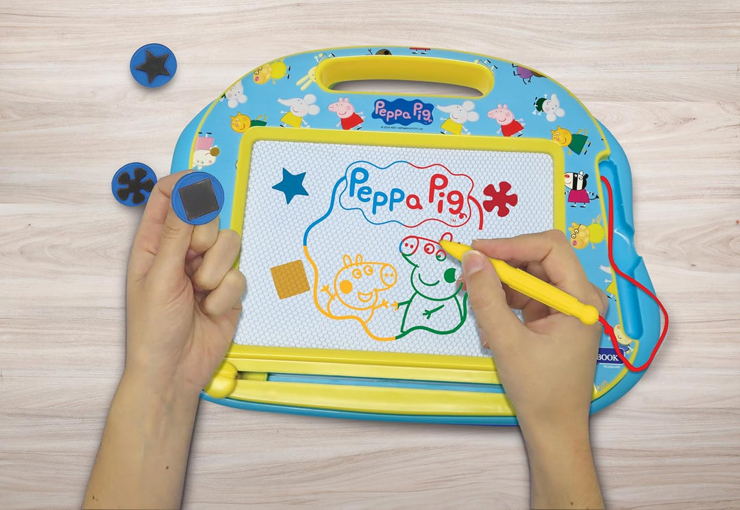 Lexibook, Peppa Pig, Mehrfarbige magische Schiefertafel, 3 Magnetstempel und Stift enthalten, Künstl