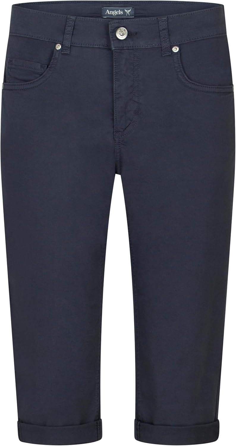 ANGELS Slim Fit Jeans 5-Pocket-Hose Capri TU mit Label-Applikationen 34 Dunkelblau, 34 Dunkelblau