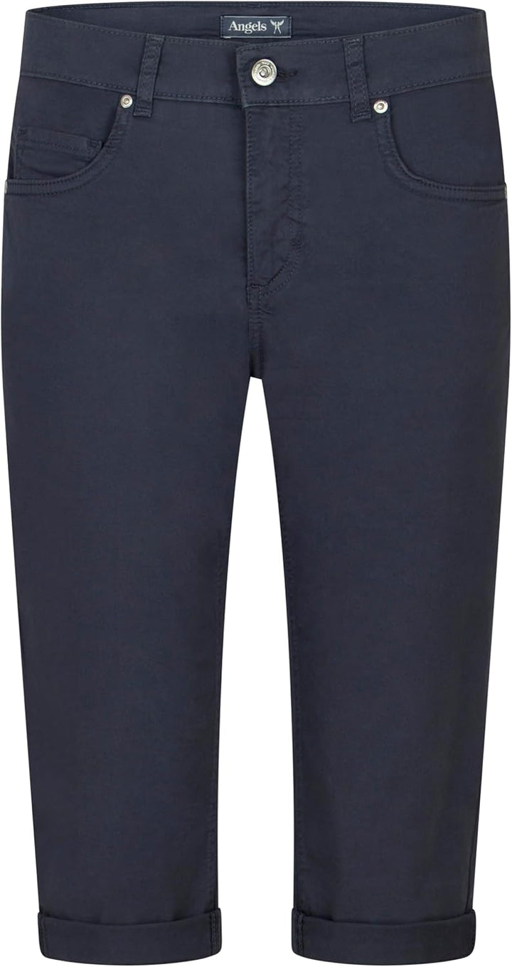 ANGELS Slim Fit Jeans 5-Pocket-Hose Capri TU mit Label-Applikationen 34 Dunkelblau, 34 Dunkelblau