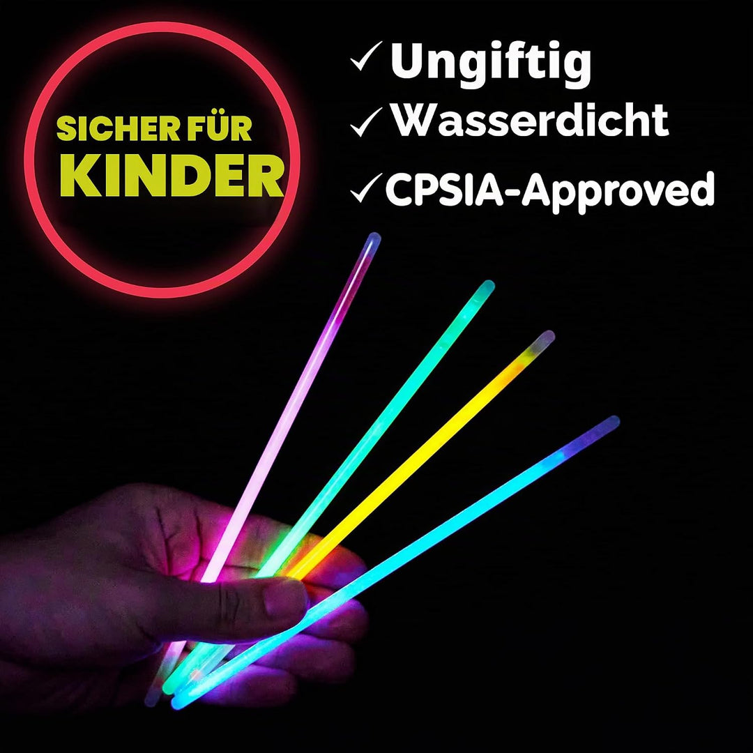 JOYIN 200pcs 20.3 cm Knicklichter party set, Neon Leuchtstäbe Party Deko, Leuchtstäbe Kinder , Party