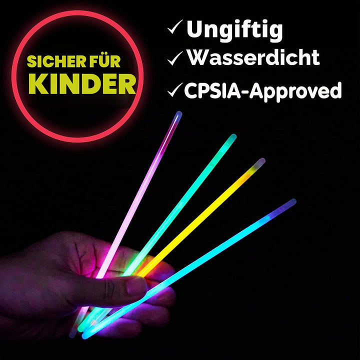 JOYIN 200pcs 20.3 cm Knicklichter party set, Neon Leuchtstäbe Party Deko, Leuchtstäbe Kinder , Party