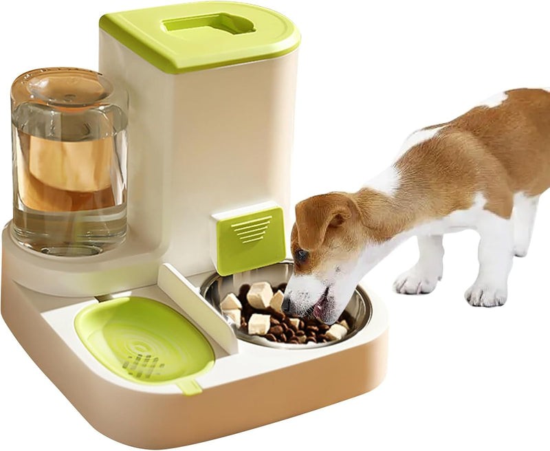 PETCUTE 2-in-1 Automatischer Futter und Wasserspender für Haustiere,Futterspender für Katzen mit gro