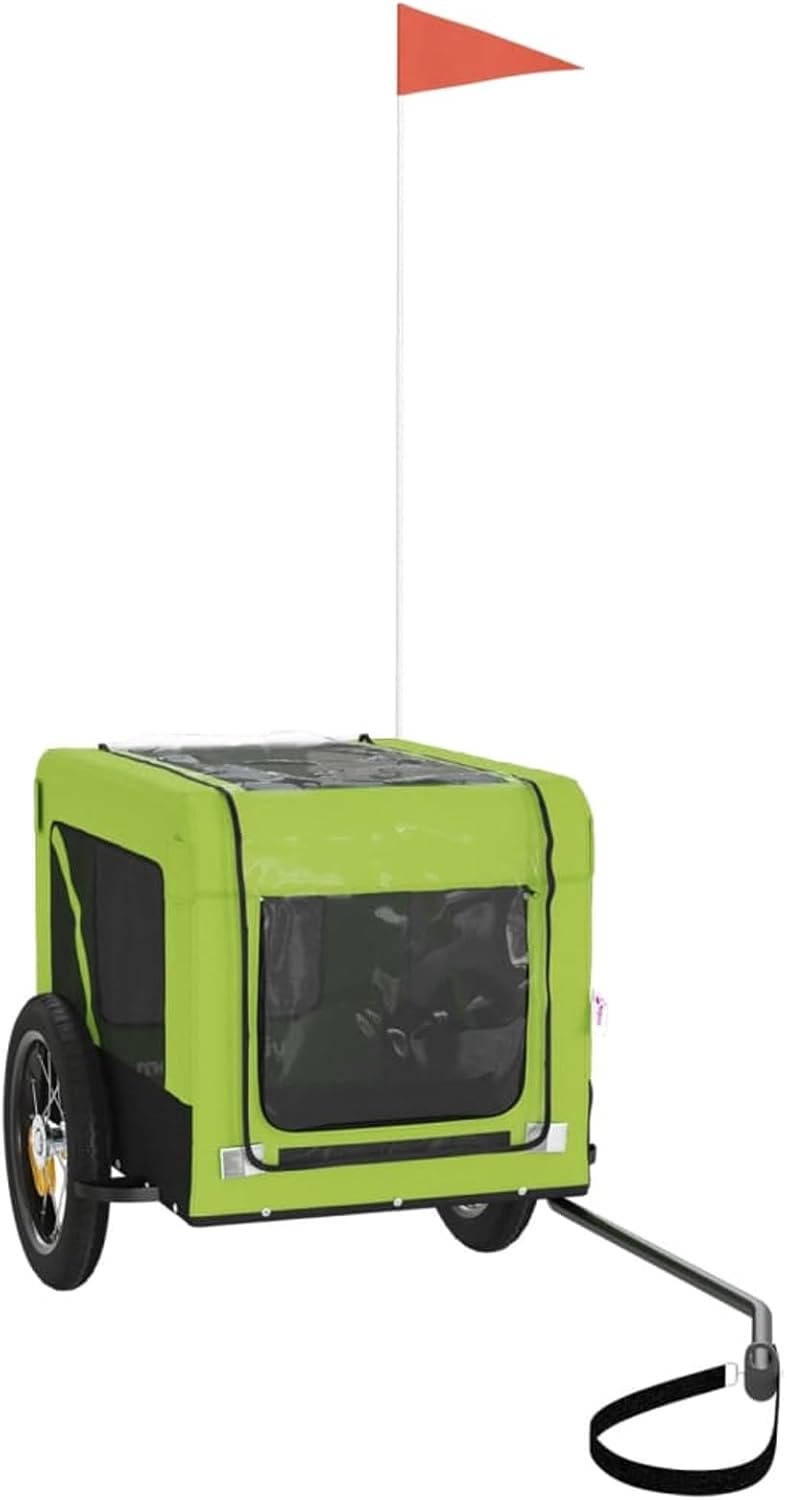Fahrradanhänger Hund Orange/Schwarz | Robustes Oxford-Gewebe, stabiler Eisenrahmen, sicherer Transpo