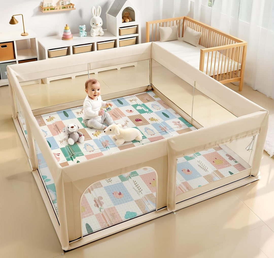 Krabbelmatte Baby 180 x 200 x 1,5 cm, Spielmatte Baby Faltbar, Baby Matte Spielmatte Wasserdichte un