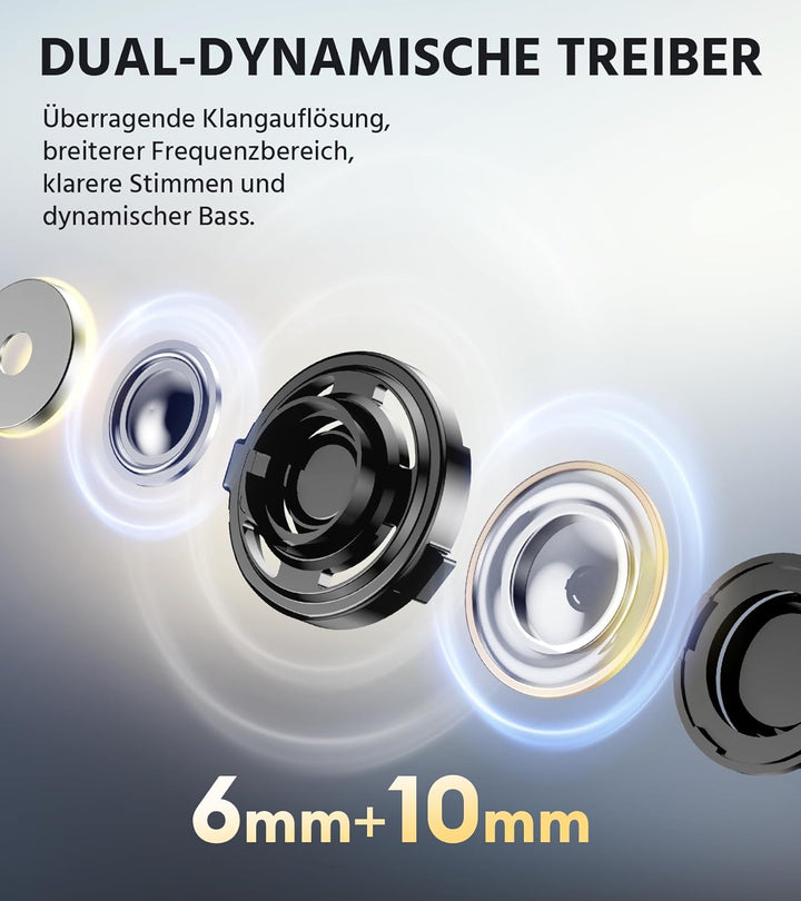 Edifier W260NC -45dB Aktive Noise Cancellation Ohrhörer, Hi-Res Audio Kabellos mit LDAC, AAC, 6 Mikr