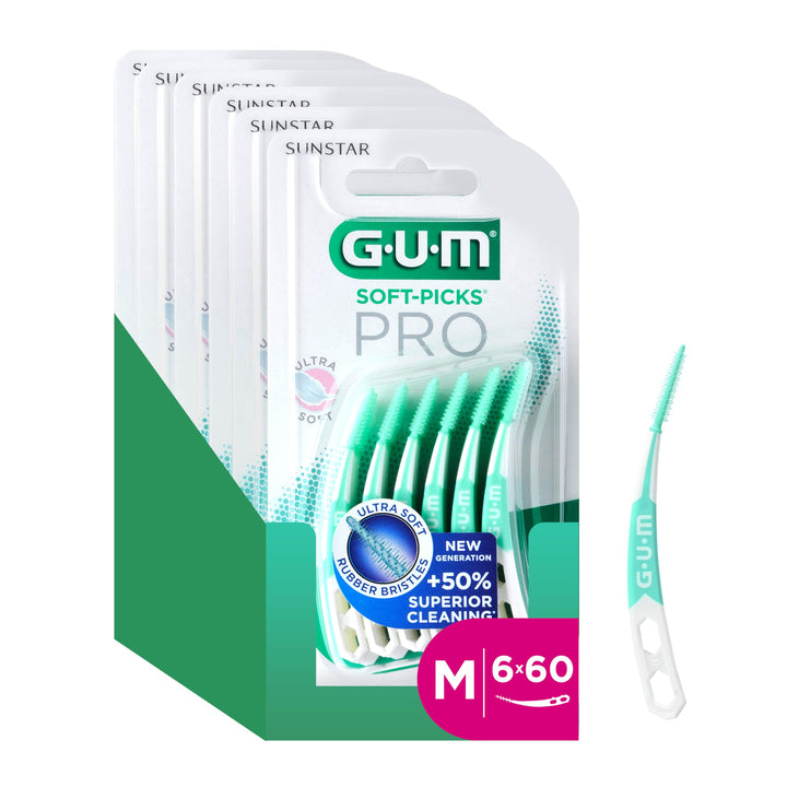 GUM SOFT-PICKS PRO Interdentalreiniger | gebogene Form für leichten Zugang zu schwer zugänglichen St