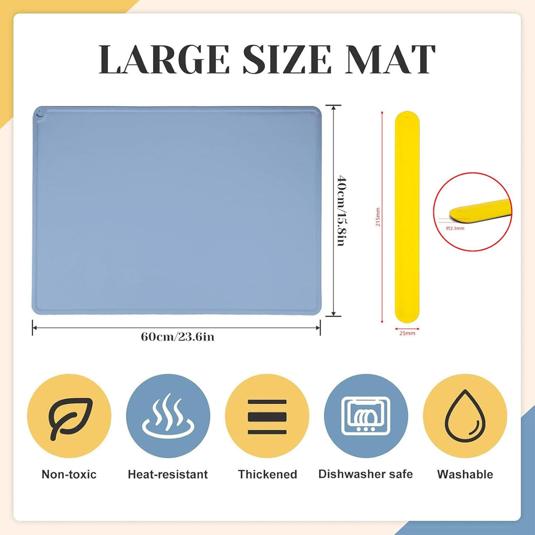 2 Stück Malunterlage für Kinder 60x40cm, Silikon Bastelunterlage Gross A2 Silikon Malunterlage mit A