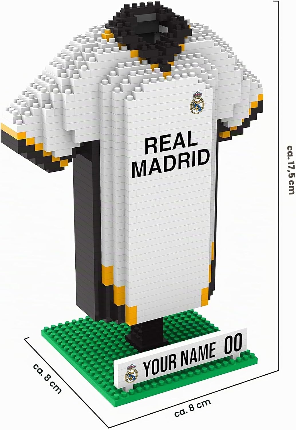 FOCO Offizielles Lizenzprodukt Personalisiertes Fussball-3D-BRXLZ-Schreibtisch-Trikot (Real Madrid C