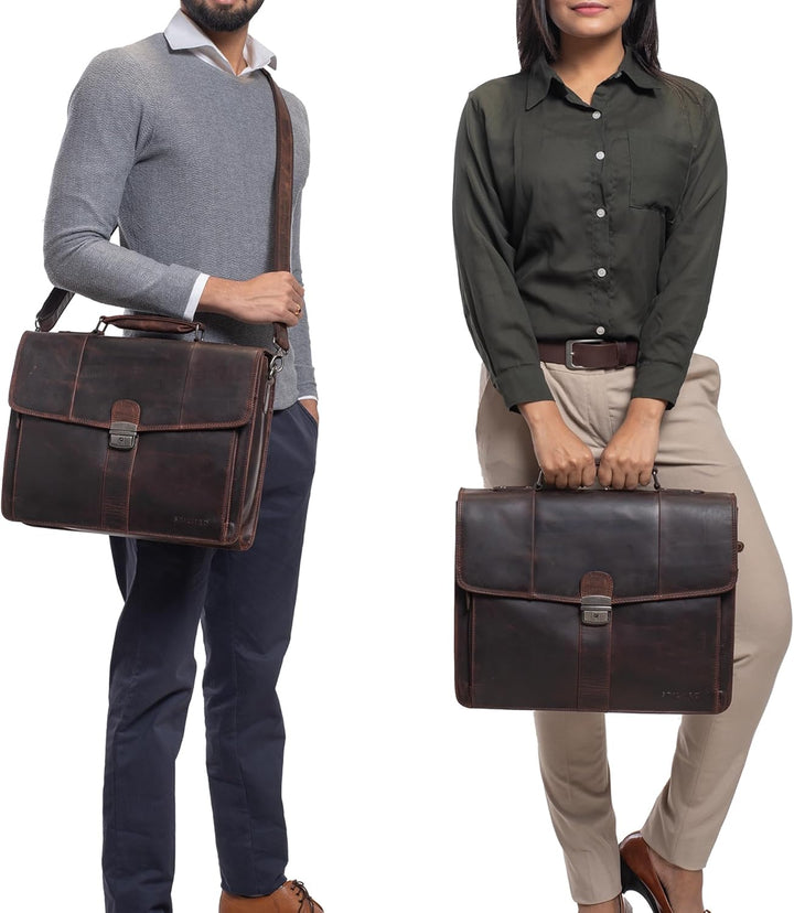 STILORD 'Havanna' Leder Businesstasche A4 Gross Klassische Aktentasche Arbeitstasche Abnehmbarer Sch