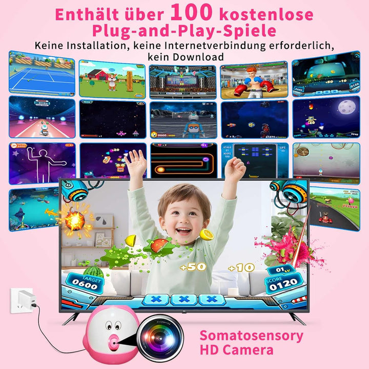 AR-Bewegungssteuerungs-TV-Spielkonsole, über 100 vorinstallierte Videospiele, HDMI Plug &amp; Play, 2 ka