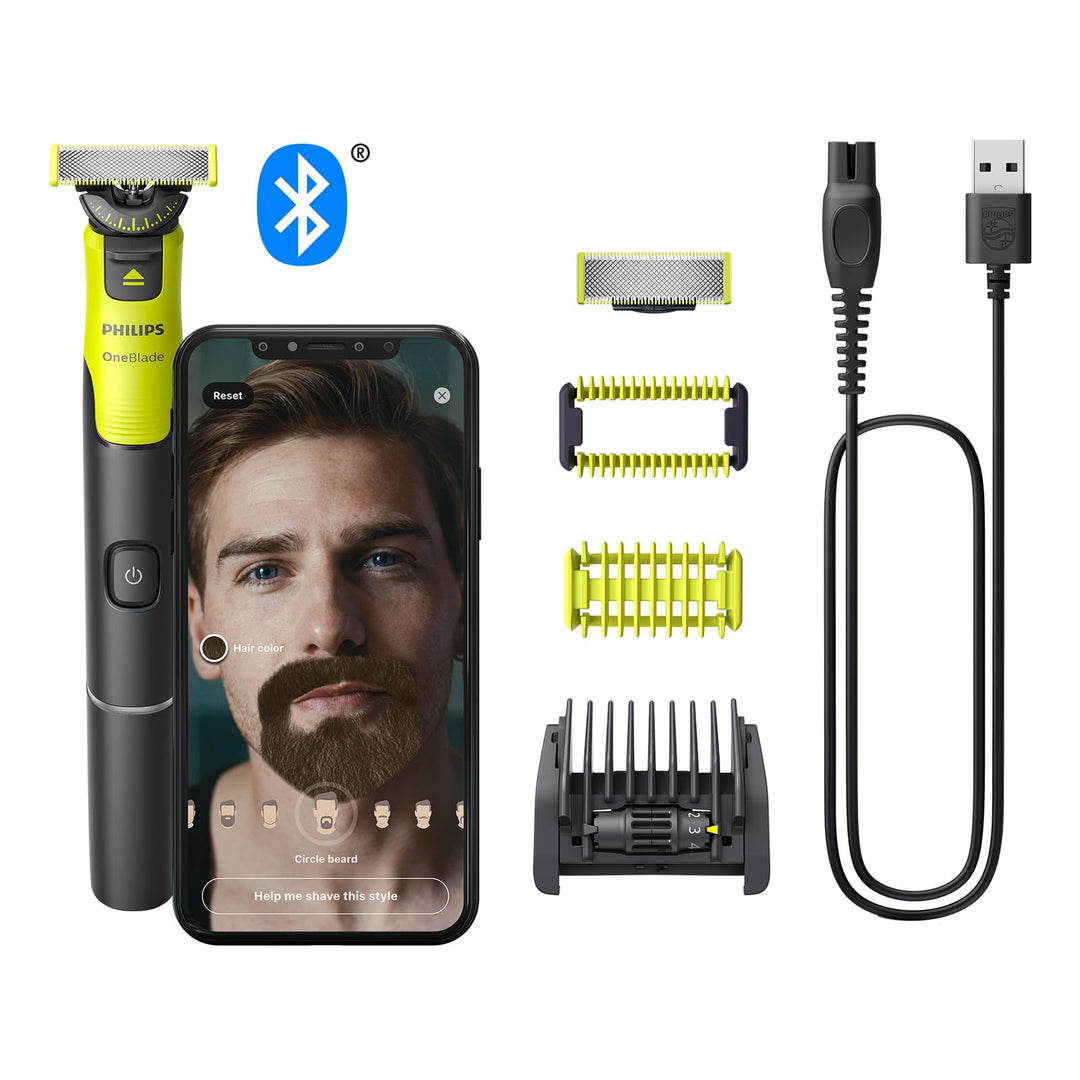 Philips OneBlade 360 Face & Body mit App-Anbindung - Elektrischer Bartschneider, Rasierer und Bodygr