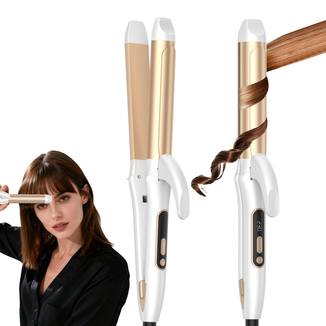2 in 1 Glätteisen und Lockenstab, Vereint Locken und Glattes Haar in Einem GeräT, 32mm-Keramik-Ionen