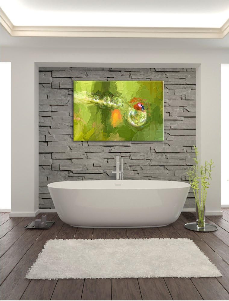 Pixxprint Marienkäfer als Leinwandbild/Grösse: 100x70 / Wandbild/Kunstdruck/fertig bespannt, 100x70