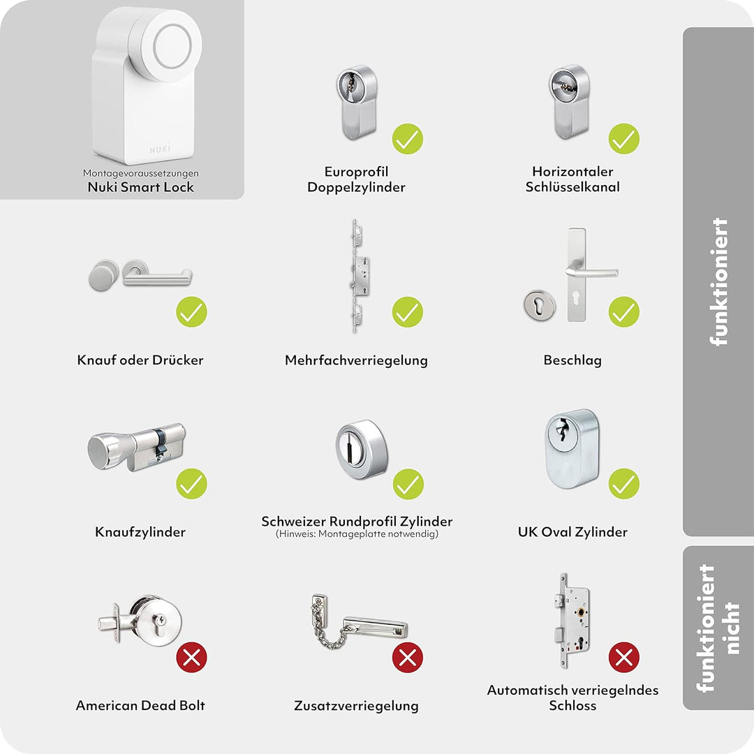 EKEY UNO 200206 Fingerprint mit Akku inkl. Nuki Combo 3.0 (Smart Lock + Bridge) weiss, Akkubetrieben