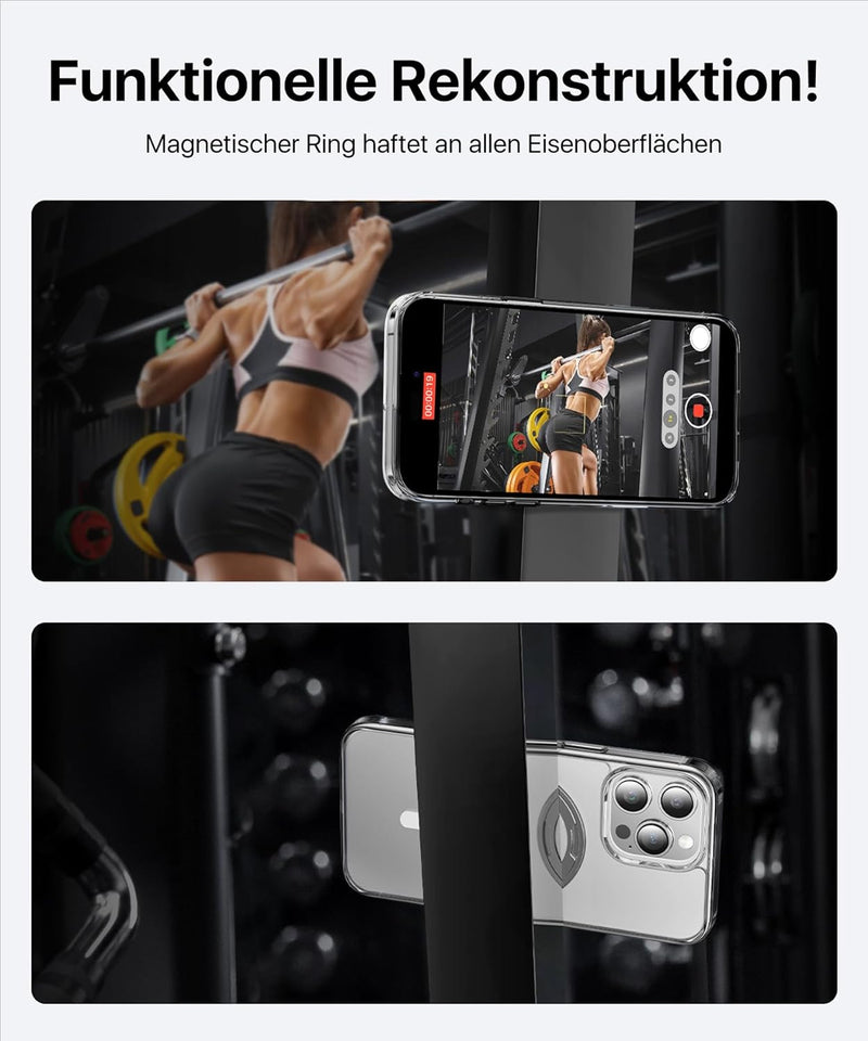 andobil Upgrade für iPhone 15 Pro Max Hülle für MagSafe (5 in 1) mit 360° Drehbar Unsichtbarem Ständ