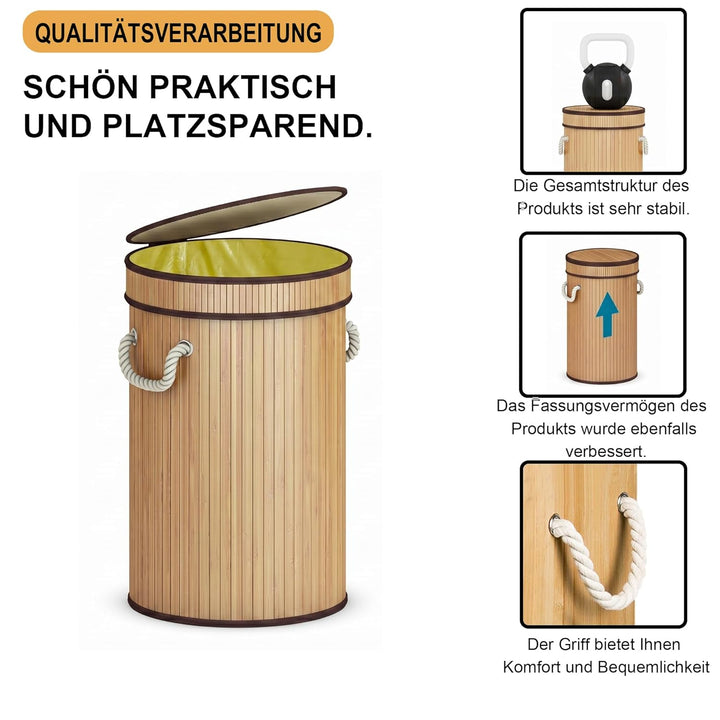 Gelbe Sack Müllständer Sack Ständer,geruchsneutraler Mülleimer aus Holz für gelbe Säcke geruchsdicht