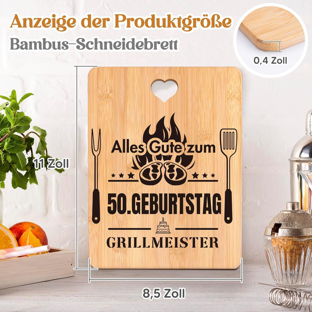 50 Geburtstag Geschenk - Happy Birthday Bambus Schneidebrett, 50 Geburtstag Mann und Frau,1975 Gebur