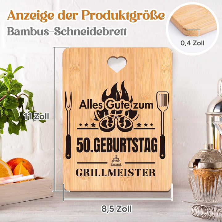 50 Geburtstag Geschenk - Happy Birthday Bambus Schneidebrett, 50 Geburtstag Mann und Frau,1975 Gebur