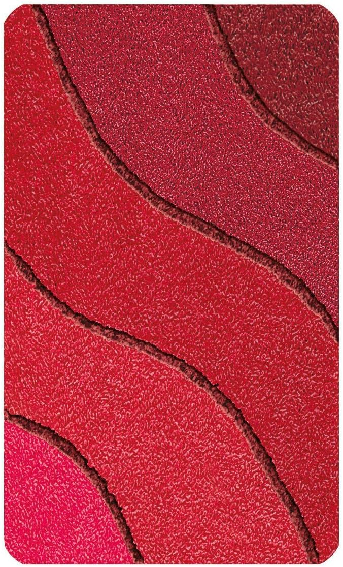 Kleine Wolke Badteppich, Acryl, Rot/Grau, 1 cm, 5507453539 55 x 65 cm (Rechteckig) Rot / Grau, 55 x