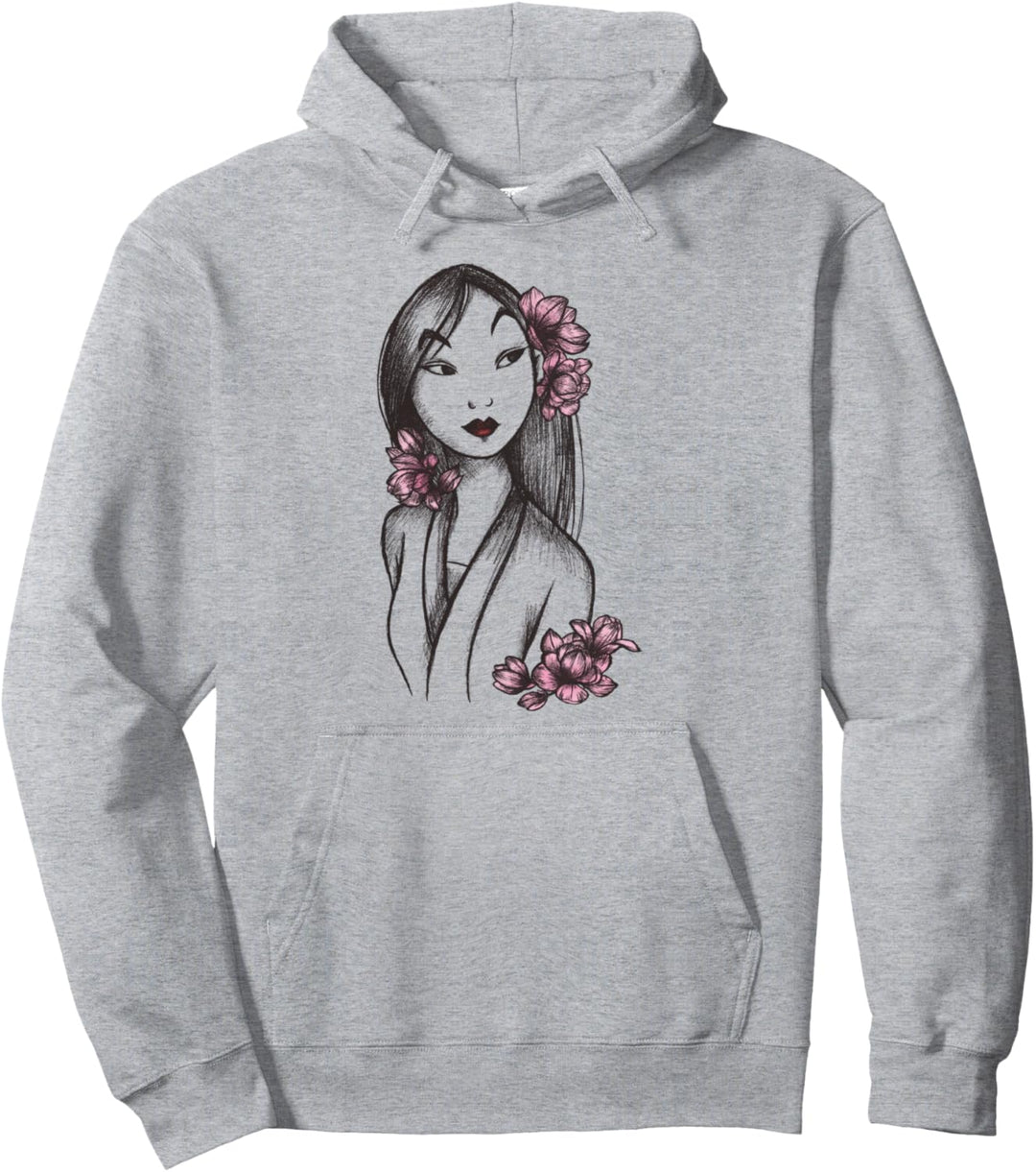 Disney Mulan Artsy Floral Sketch Pullover Hoodie