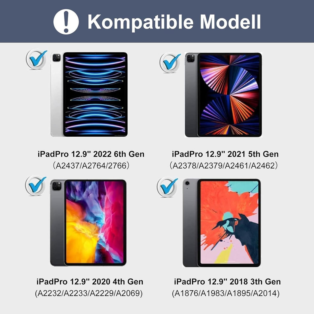 FOGARI Hülle mit Tastatur für iPad Pro 12.9 (6/5/4/3 Gen), 7 Farben Beleuchtung, Multi Touch Trackpa
