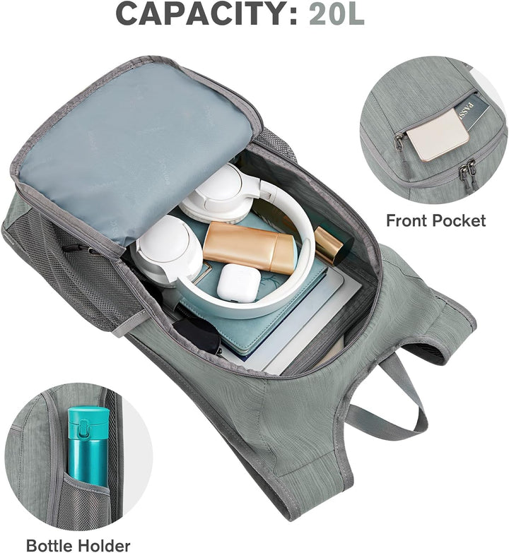 G4Free 10/15/20L Faltbarer Rucksack Klein, Wanderrucksack Leicht, Tagesrucksack Damen Herren für Wan