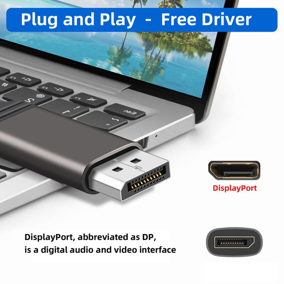 CY Kabel 8K DisplayPort Display Port Stecker auf Buchse Verlängerungskabel 90 Grad abgewinkelt links