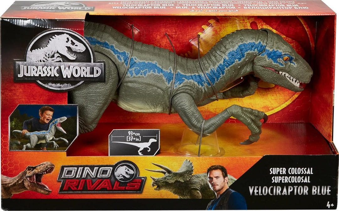 Jurassic World GCT93 - Riesendino Velociraptor Blue, (45 cm hoch, 106 cm lang), realistische Optik,