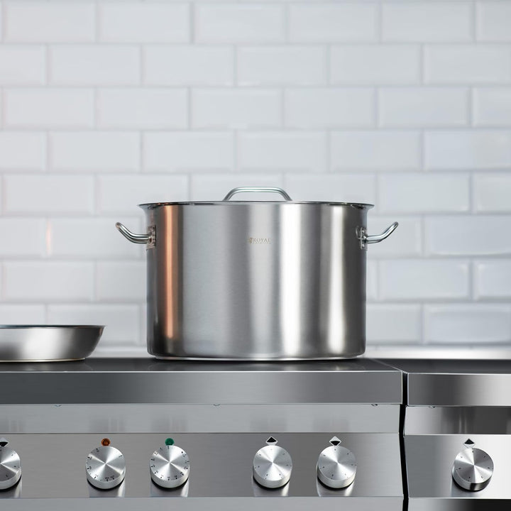Royal Catering Kochtopf Induktion 23 L Ø 35 cm mit Deckel Edelstahl-Topf Induktionsherd-Topf Indukti