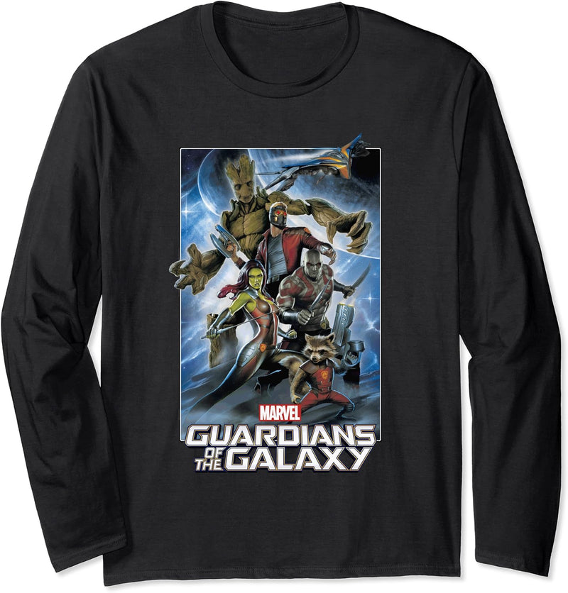 Marvel Guardians Of The Galaxy Comic Themed Framed Poster Langarmshirt