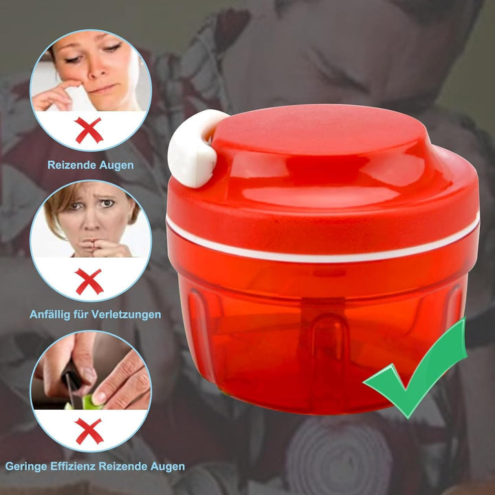Zwiebelschneider Manuell, Gemüsehacker, Onion Chopper, Multizerkleinerer Manuell, 300ml Zwiebel Zerk