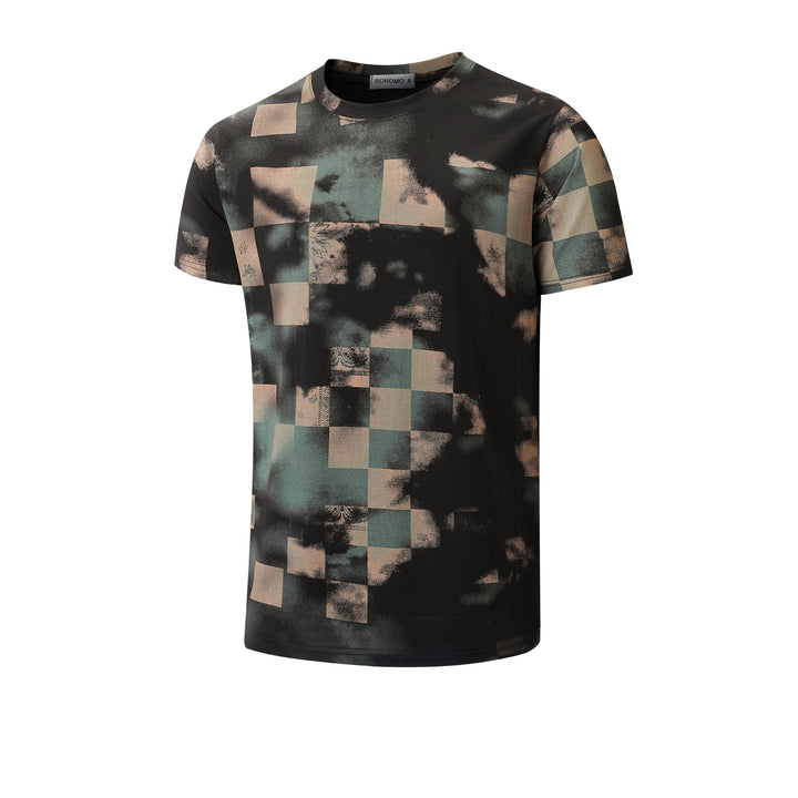 RONOMO Herren Mode Krawatte Dye T-Shirt Casual Print T-Shirt Graffiti T-Shirt S Cgz Green, S Cgz Gre