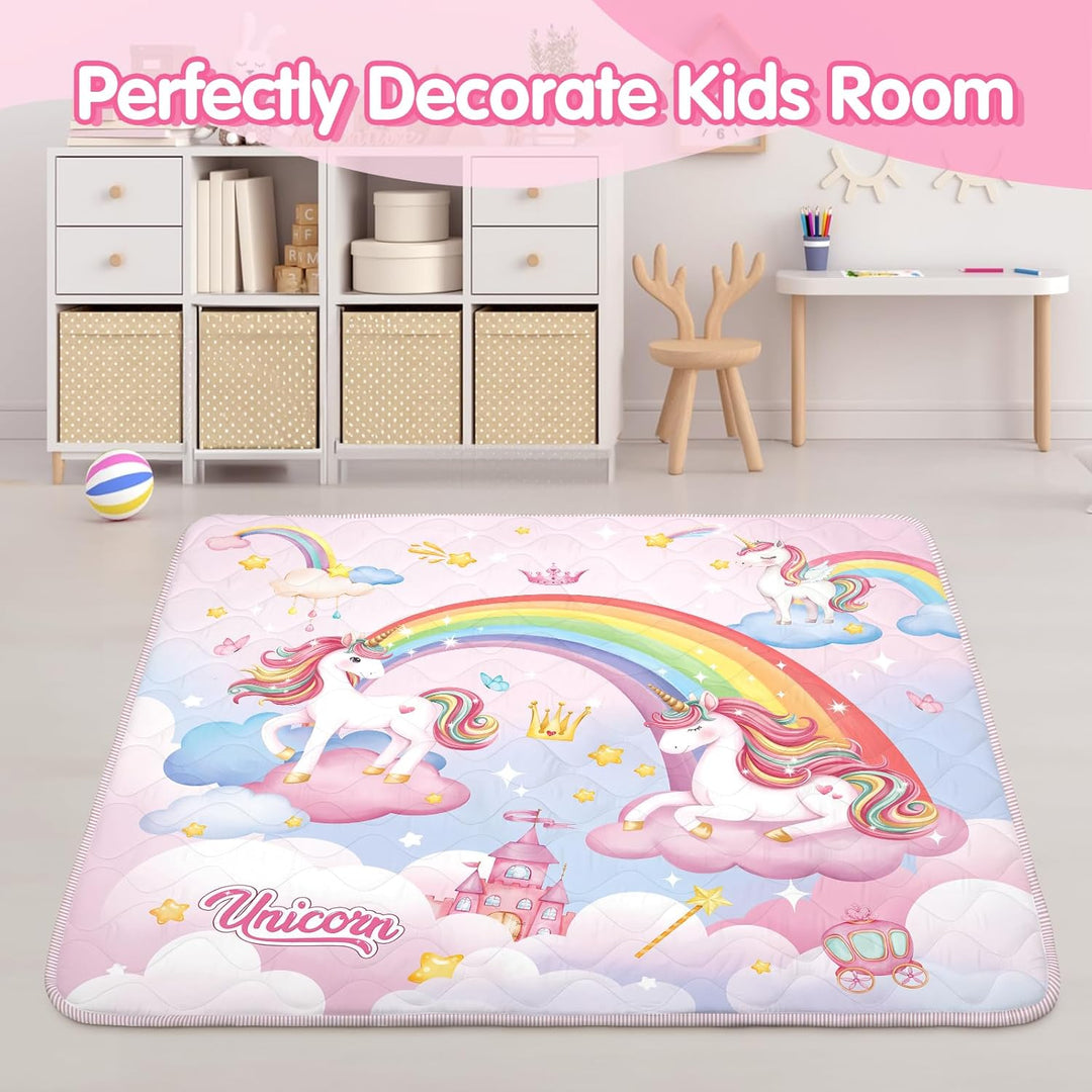 Spielmatte Baby 127×127cm mit Rutschfest, Extra Dicke 2cm Weiche Krabbelmatte Baby, Faltbar Krabbeld