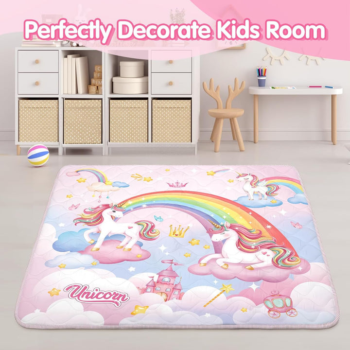 Spielmatte Baby 127×127cm mit Rutschfest, Extra Dicke 2cm Weiche Krabbelmatte Baby, Faltbar Krabbeld