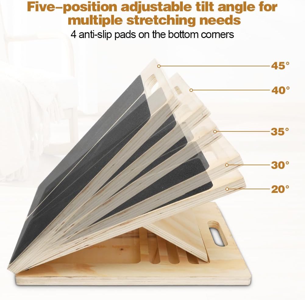 Wadendehner aus Holz, Balance Board aus Holz, Tragbares Schrägbrett, Verstellbar Wadenstrecker mit T