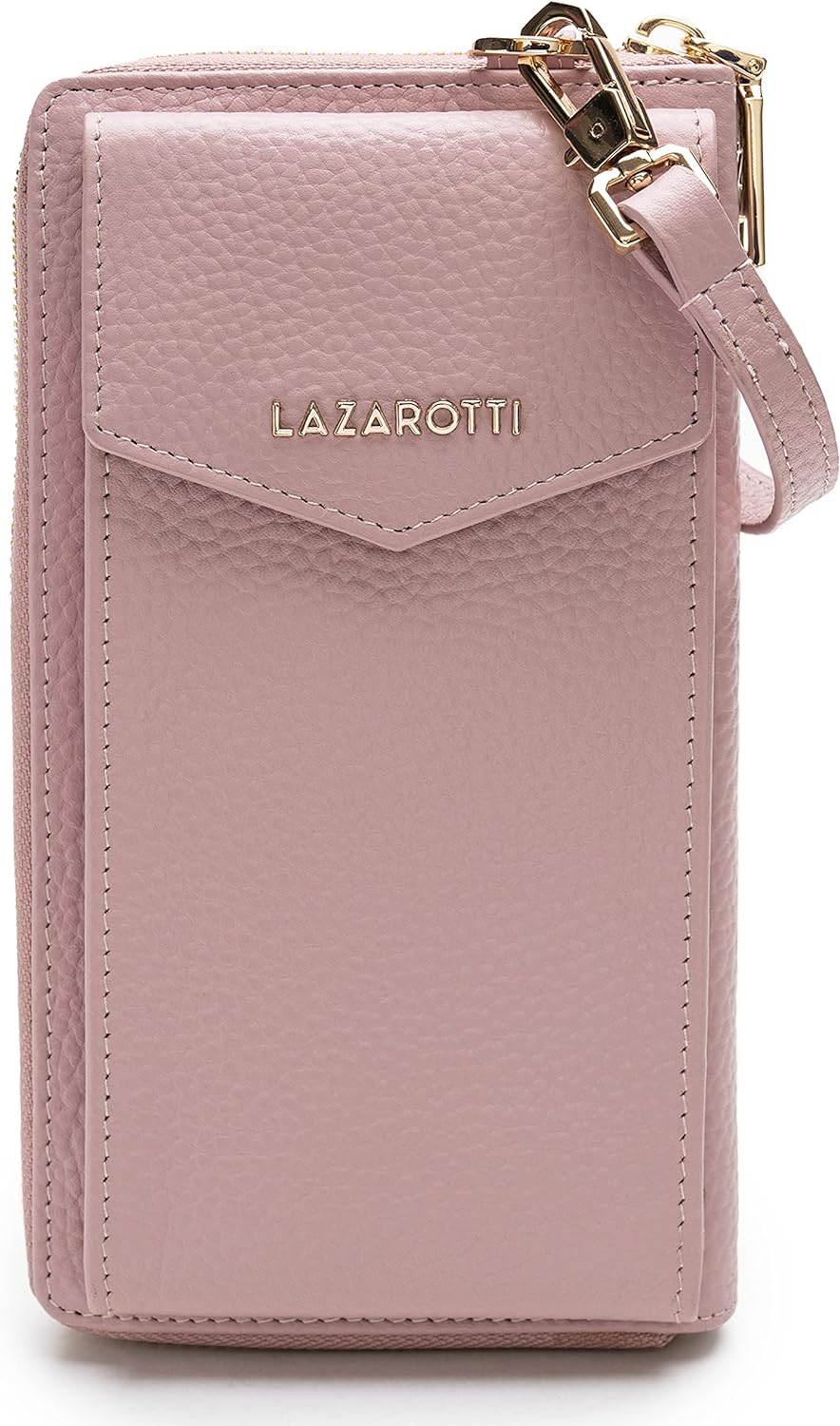 Lazarotti Bologna XL Leder Damen-Geldbörse & Handytasche (2-in-1) | 16 Kartenfächer | zum Umhängen m