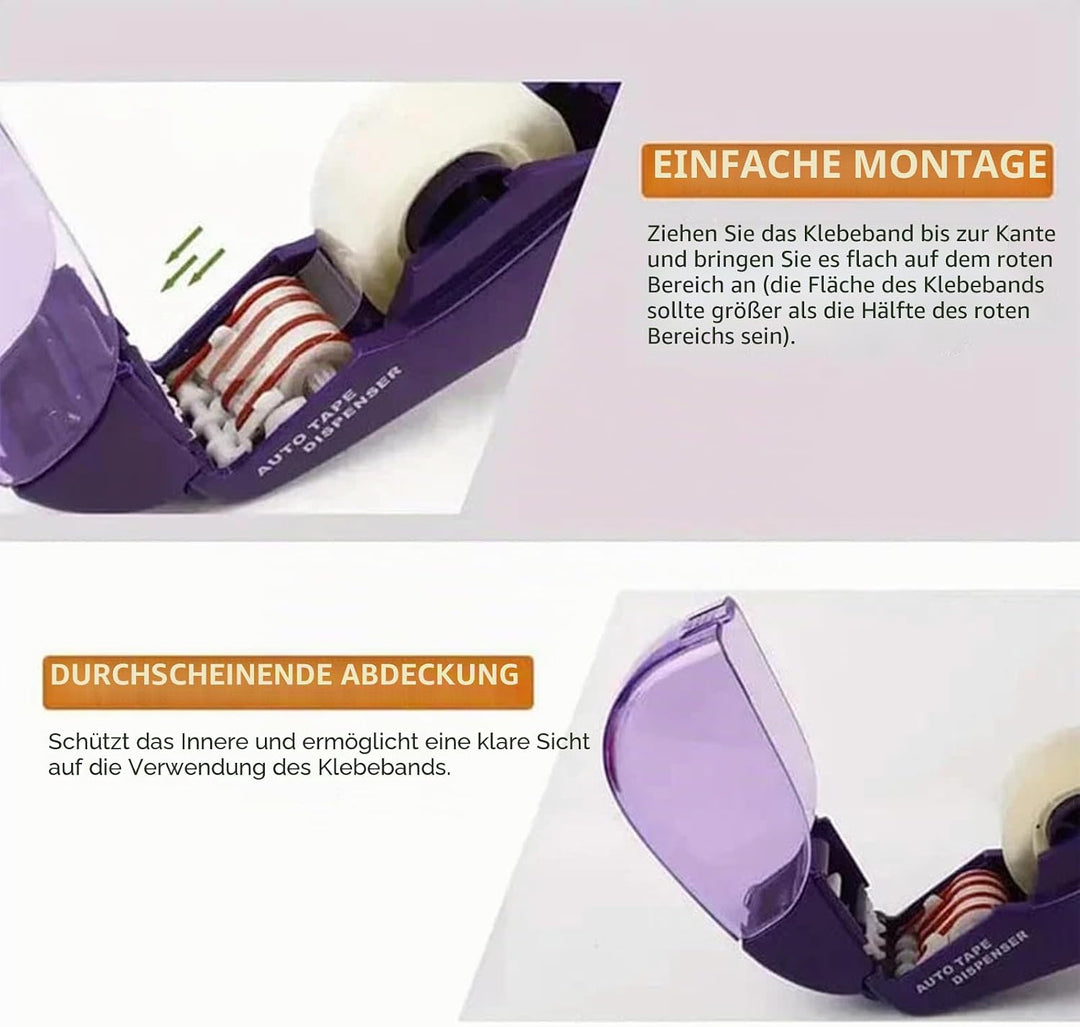 Automatischer Klebebandabroller - Handheld Automatic Tape Dispenser für Geschenke und Pakete Lila, L