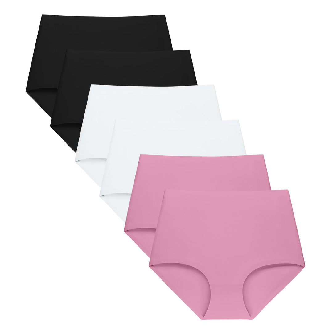 FallSweet No Show Slip mit hoher Taille Unterwäsche für Damen Seamless Panties, 5er Pack, S 2schwarz