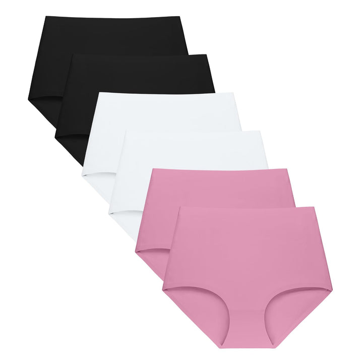 FallSweet No Show Slip mit hoher Taille Unterwäsche für Damen Seamless Panties, 5er Pack, S 2schwarz