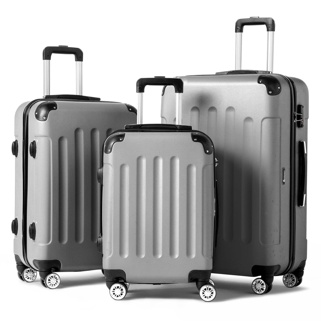 LALAHO Kofferset 3/4 teilig, Reisekoffer Set mit Kosmetikkoffer, Hartschalen Koffer Set aus ABS, Gep