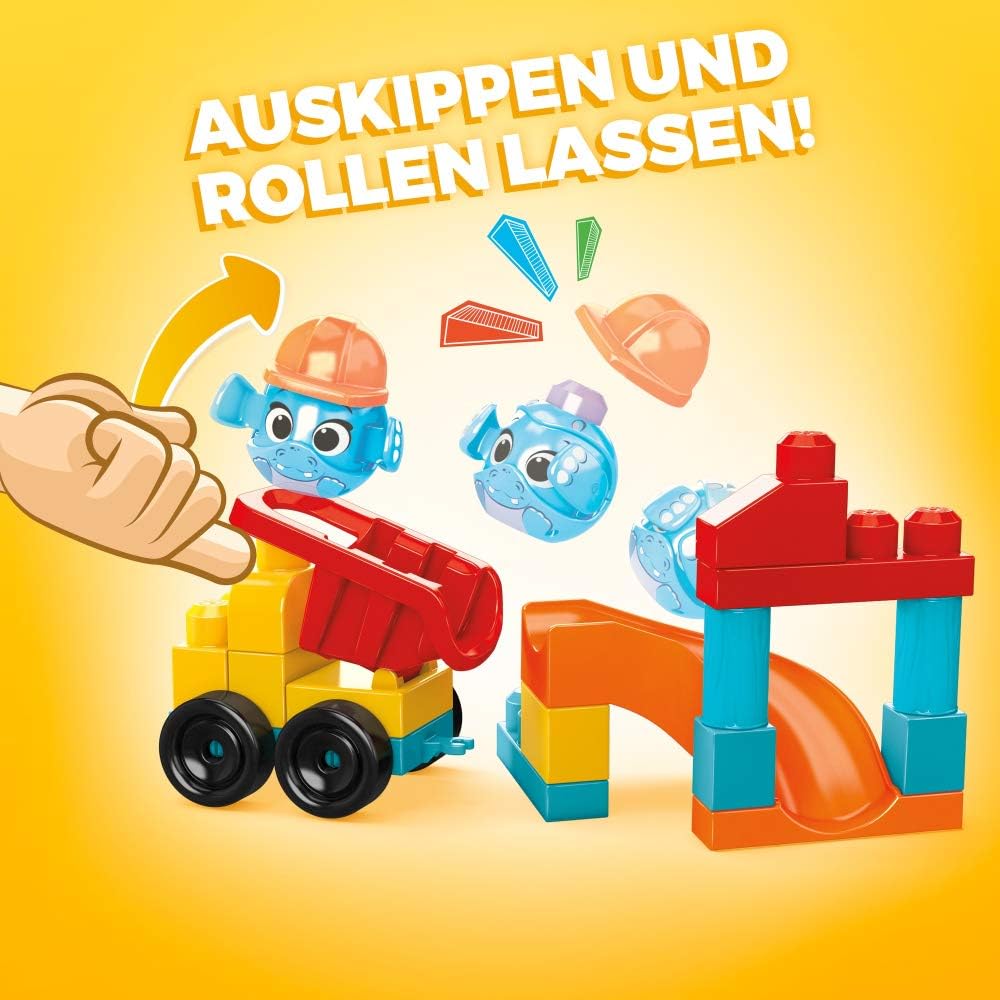 MEGA Bloks GRV37 - Guck-Guck Baustelle Bauset, Spielzeug ab 1 Jahr Baustelle (30 Teile), Baustelle (