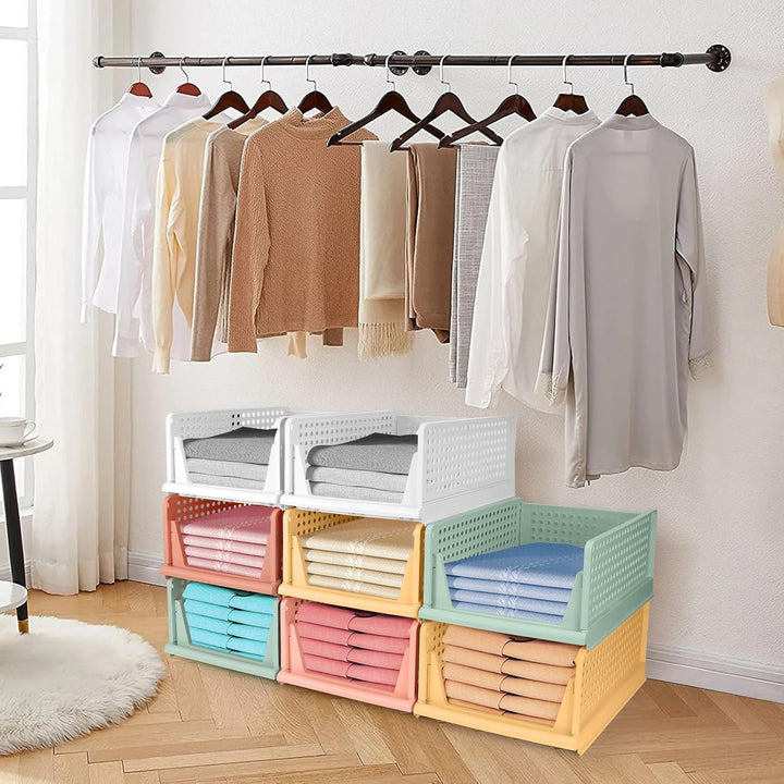 Diealles Shine Stapelbare Schubladenboxen, 8 Stück Kleiderschrank Organizer Ausziehbar, Plastik Schu