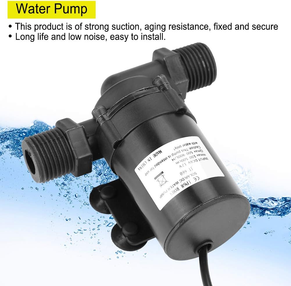 Oumefar 12V DC Solar Hochtemperatur-Wasserpumpe Geräuscharme bürstenlose Tauchpumpe Leckfreie Umwälz
