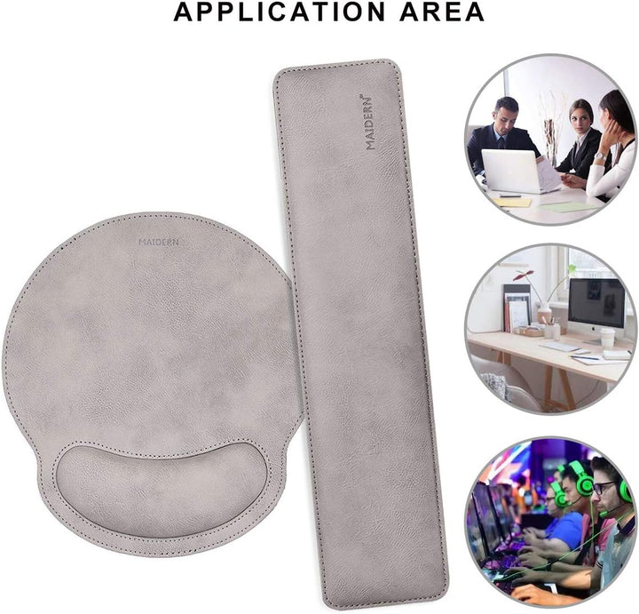 MAIDERN Memory Foam Set Tastatur-Handballenauflage und Mauspad mit Handgelenkkissenunterstützung für