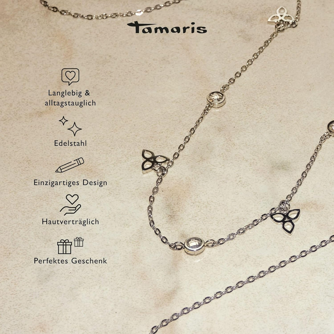 Tamaris Damen Halskette in Silber aus Edelstahl TJ-0001-N-45