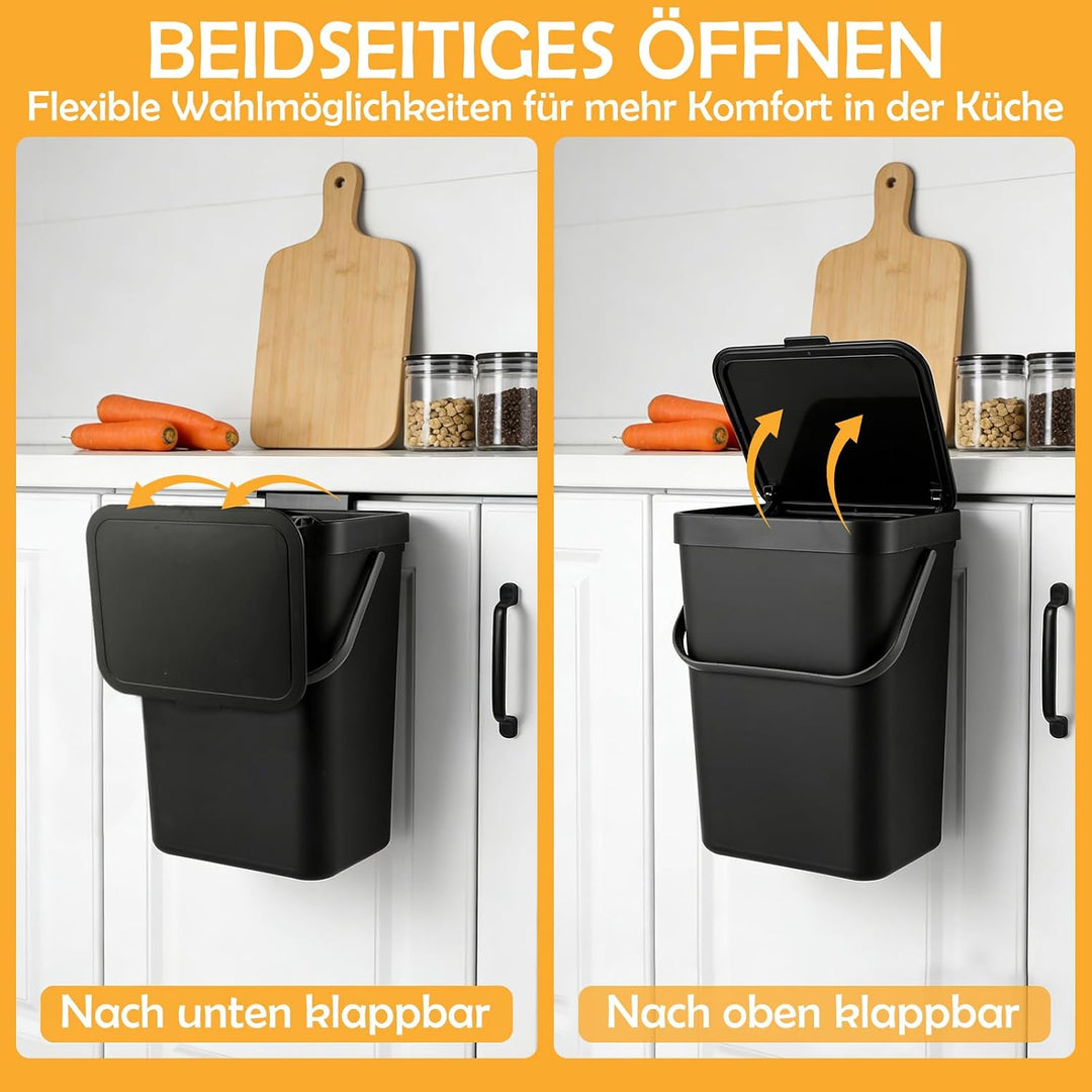1 Stück Biomülleimer Küche Komposteimer zum Einhängen Bio Mülleimer 12L | mülleimer zum einhängen, k
