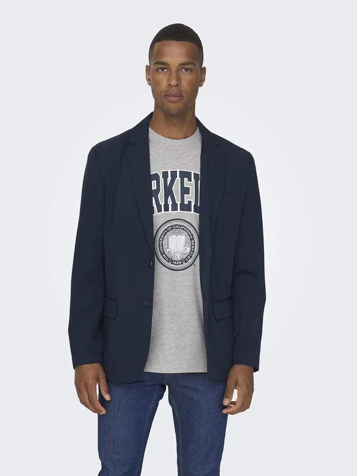 Only &amp; Sons Male Blazer -ONSEVE Blazer | Blazer 48 Navy Blazer, 48 Navy Blazer